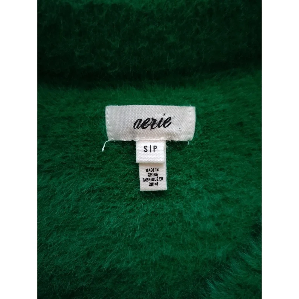 Aerie Women's Green Soft & Fuzzy Flurry Crew Neck‎ Sweater Size S
